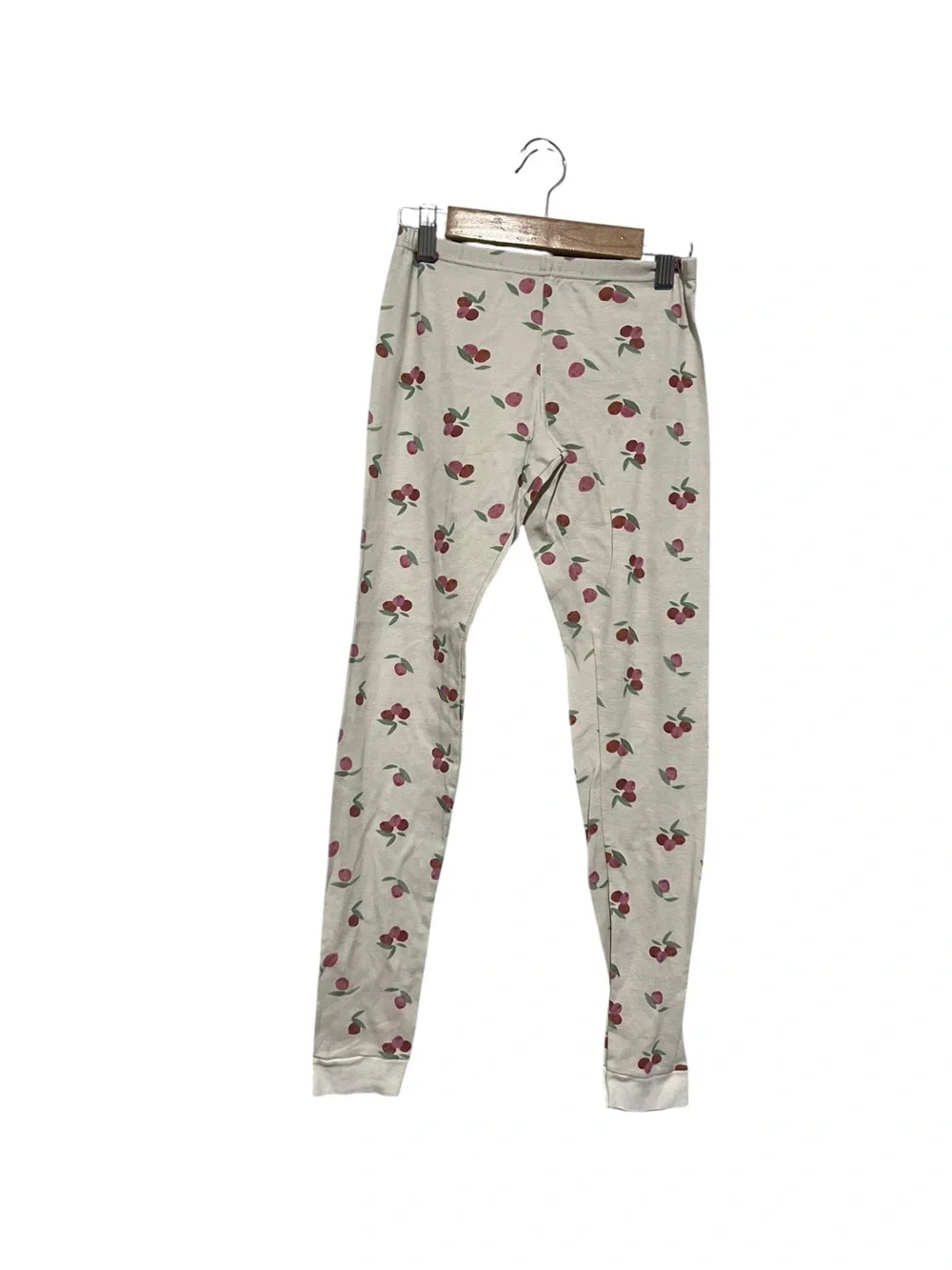 Petit Bateau Cream Pajama Set Cherry Print Girls Size 12